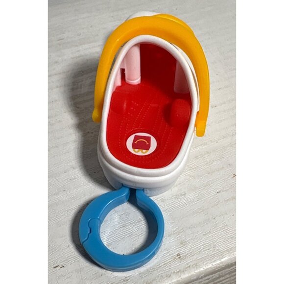 Crocs McDonalds Happy Meal Toy White Shoe Keychain Yellow Handle & Blue Ring - Picture 4 of 8